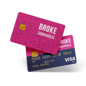 BROKE shopaholic card sticker