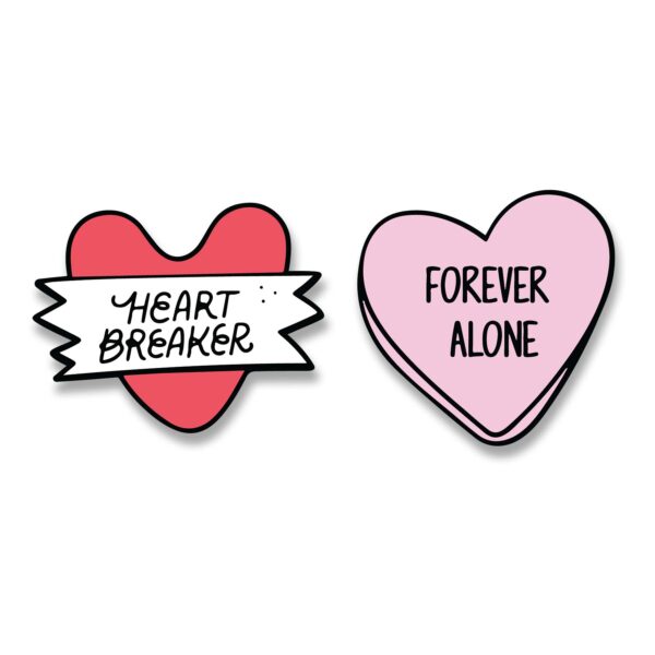 Heart breaker sticker
