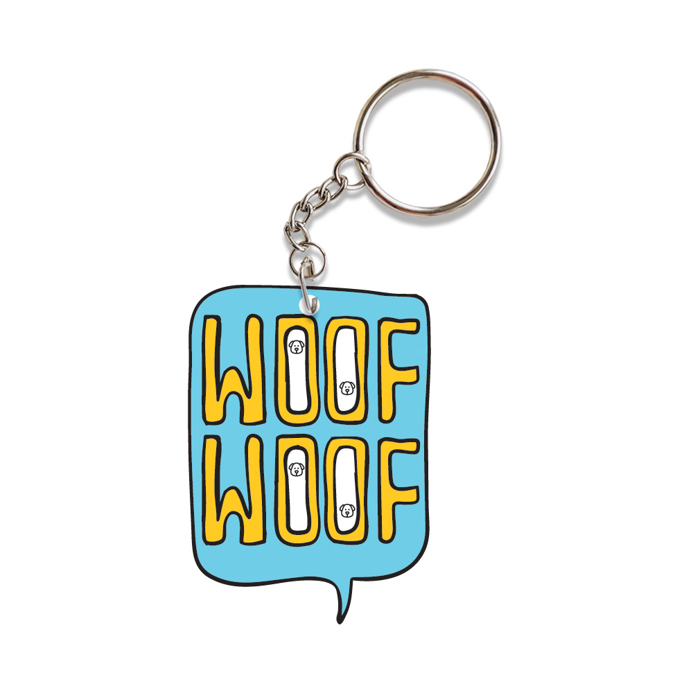 Dogs go woof Keychain - The Product Lab