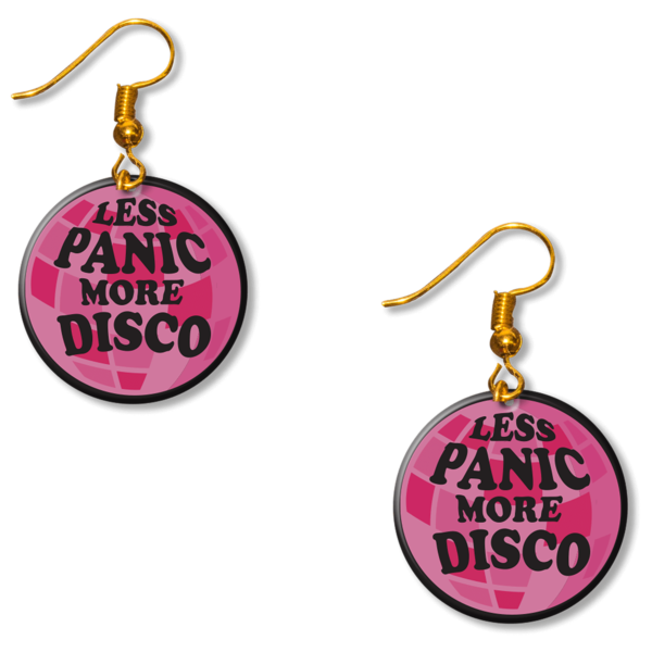 Less Panic More Disco earrings